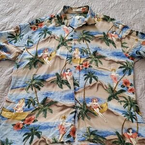 Vintage Mens Pierre Cardin Size LARGE Hawaiian Shirt
